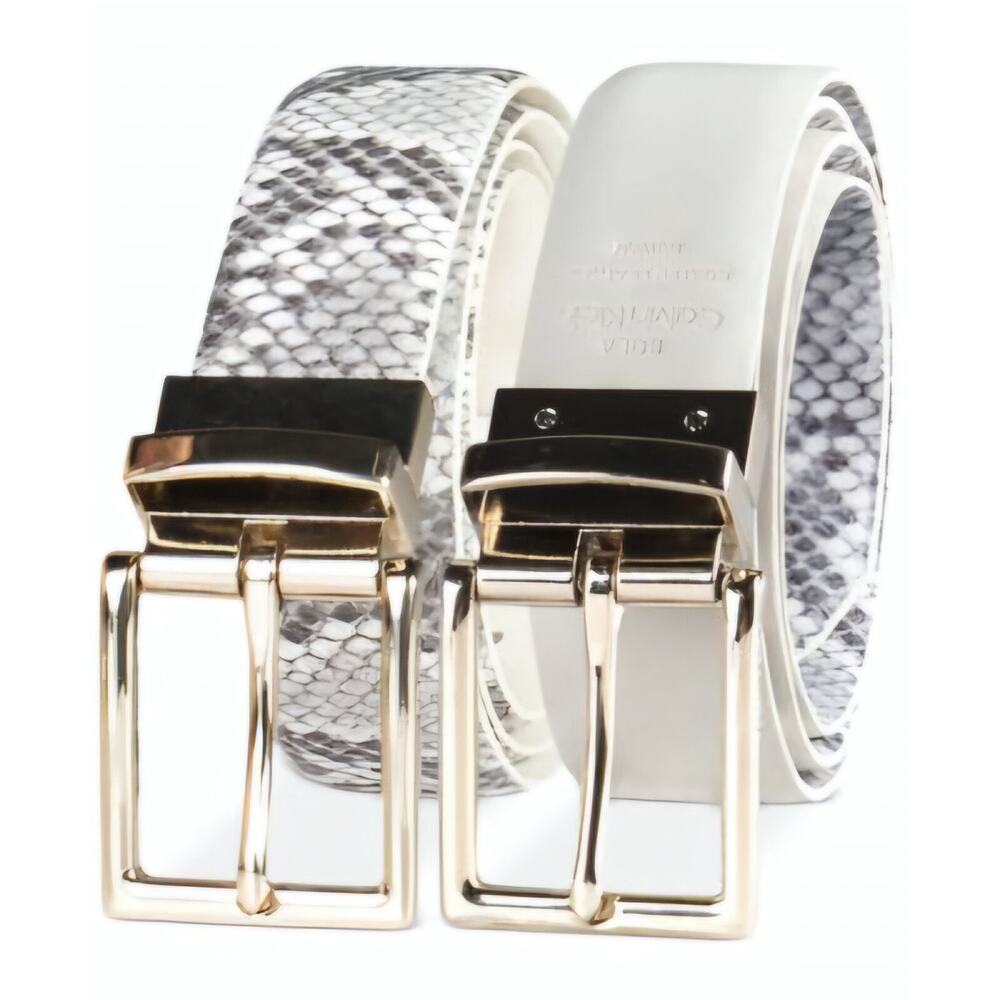 CALVIN KLEIN monogram buckle faux-leather reversible women's belt‎ NWT Size XXXL